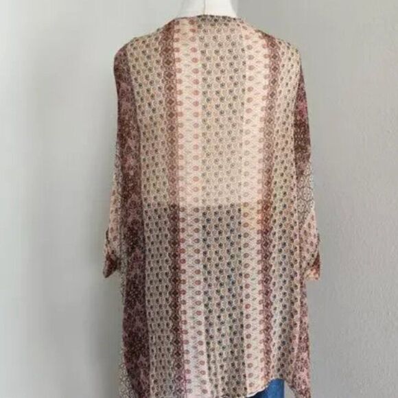 Massimo Dutti Boho Paisley Shawl Kimono Lightweight Sheer Wrap - Picture 6 of 7